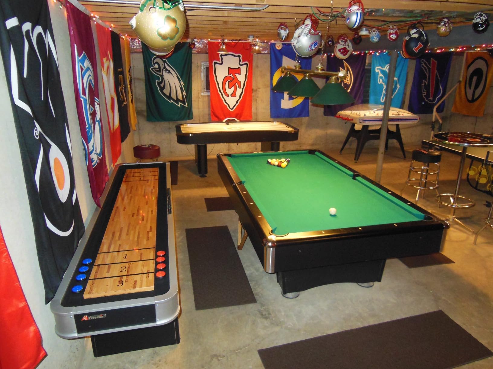 Atomic 9' LED Shuffleboard Tables with Poly-Coated Playing Surface for Smooth, Fast Puck Action and Pedestal Legs with Levelers for Optimum Stability and Level Play customer photo 2