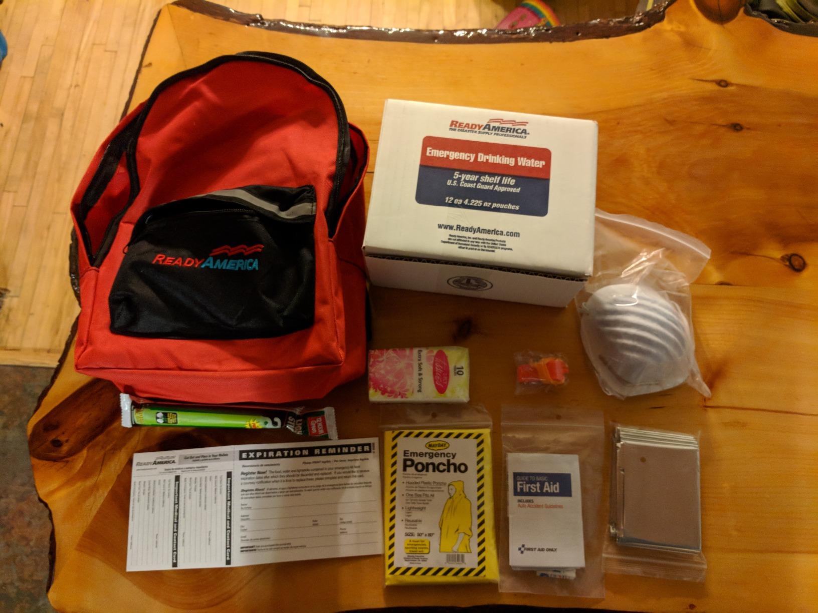 Ready America 70180 72 Hour Emergency Kit, 1-Person, 3-Day Backpack, Includes First Aid Kit, Survival Blanket, Emergency Food Portable Disaster Preparedness Go-Bag for Earthquake, Fire, Flood customer photo 2