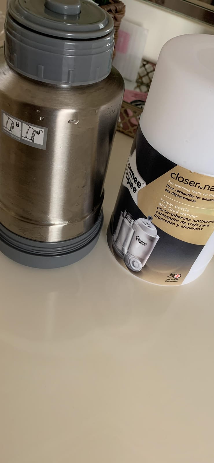 Tommee Tippee Travel Bottle & Food Warmer, Portable, Thermal Flask | Stainless Steel Flask with Leak-Proof Lid, Warms Bottles & Baby Food On the Go customer photo 2