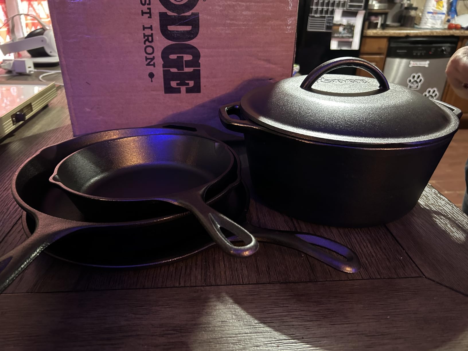 Lodge Cast Iron 5-Piece Set, PFAS-Free Pre-Seasoned Kitchen Set | Includes Skillets, Griddle & Dutch Oven for Non-Toxic Everyday Cooking, Made in USA customer photo 1