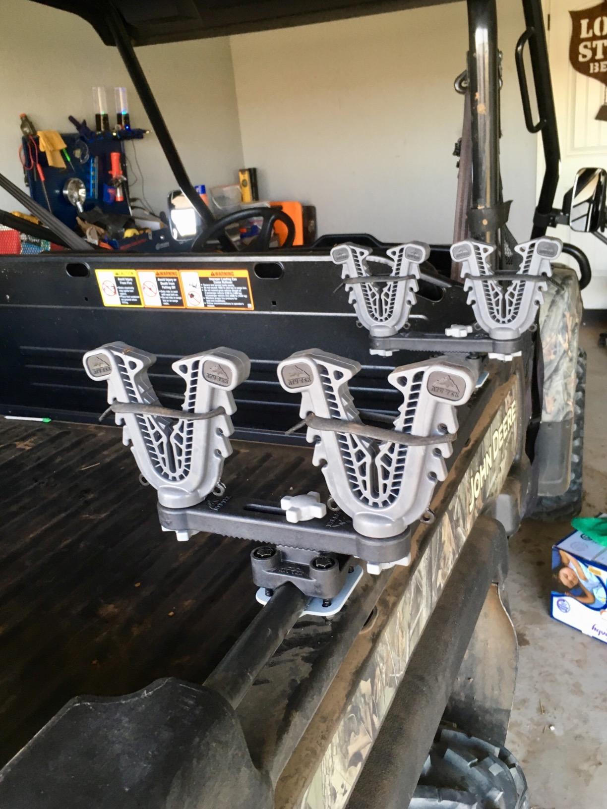 ATV Tek VFG2 V-Grip ATV Bow and Gun Rack. Double Rider Fork Mount, SmartBlock Universal Fit 0.5-1.25in Racks, Shock and Vibration Damping, Tool-Free Adjust, Secure ATV Transport Accessory. customer photo 2