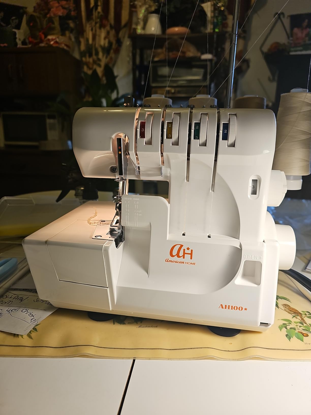 Serger Sewing Machine by American Home, Portable Stitching Machine Easy to Follow 4/3/2 Serger Thread with Differential Feed for Hemming and Sewing, Includes Sewing Accessory Kit, AH100 customer photo 2