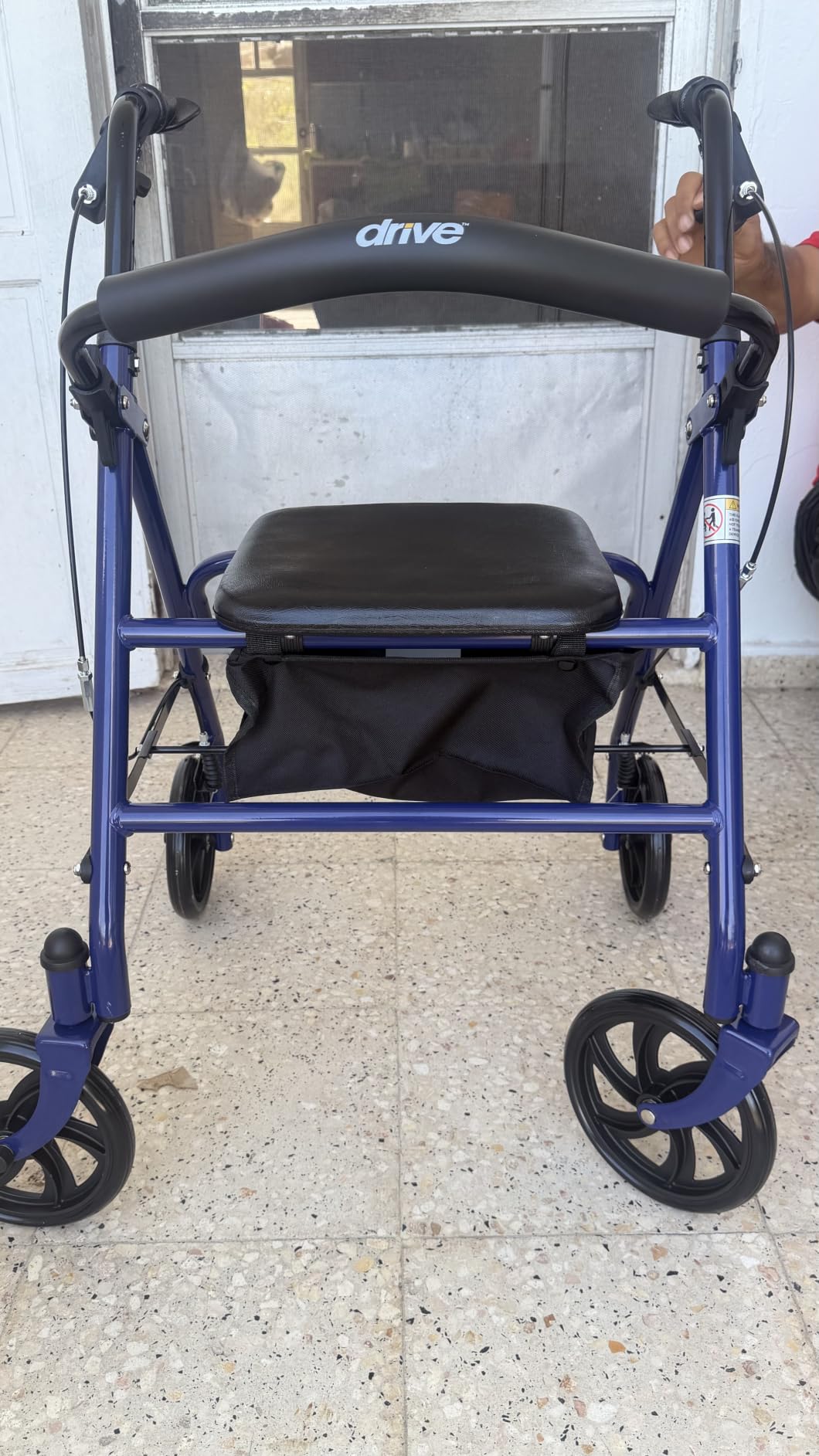 Drive Medical Rollator Walker with Seat - Stable Mobility Support - Height Adjustable - Durable Steel Frame Construction - Smooth 7.5