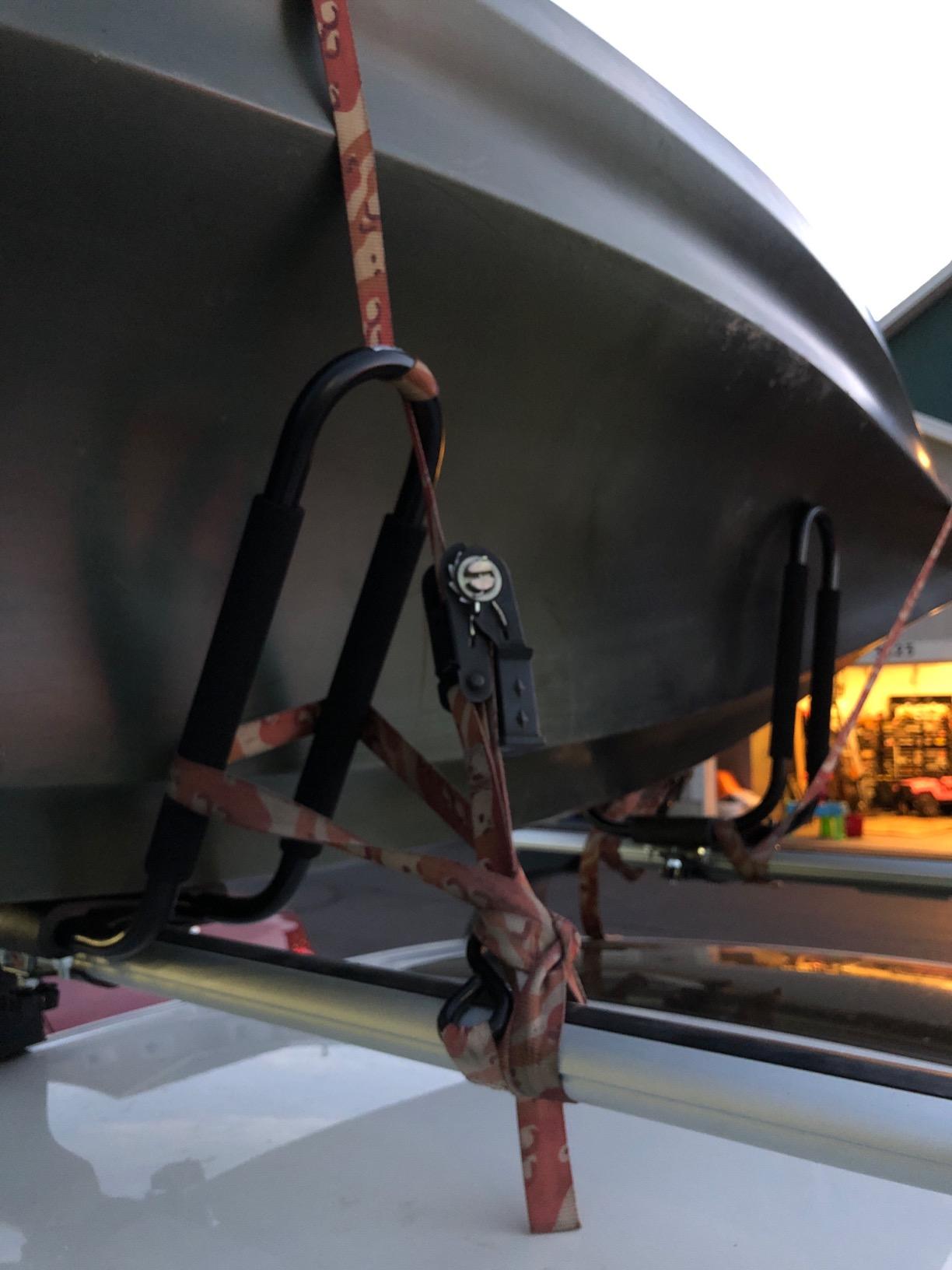 TMS Kayak Roof Racks for 2 Kayaks - Dual Universal Fit Carriers Include Two Sets of Straps for Cars, Trucks and SUVs - Easy to Mount J-Bar Style Carriers for Kayaks Canoes Paddleboards and Surfboards customer photo 2