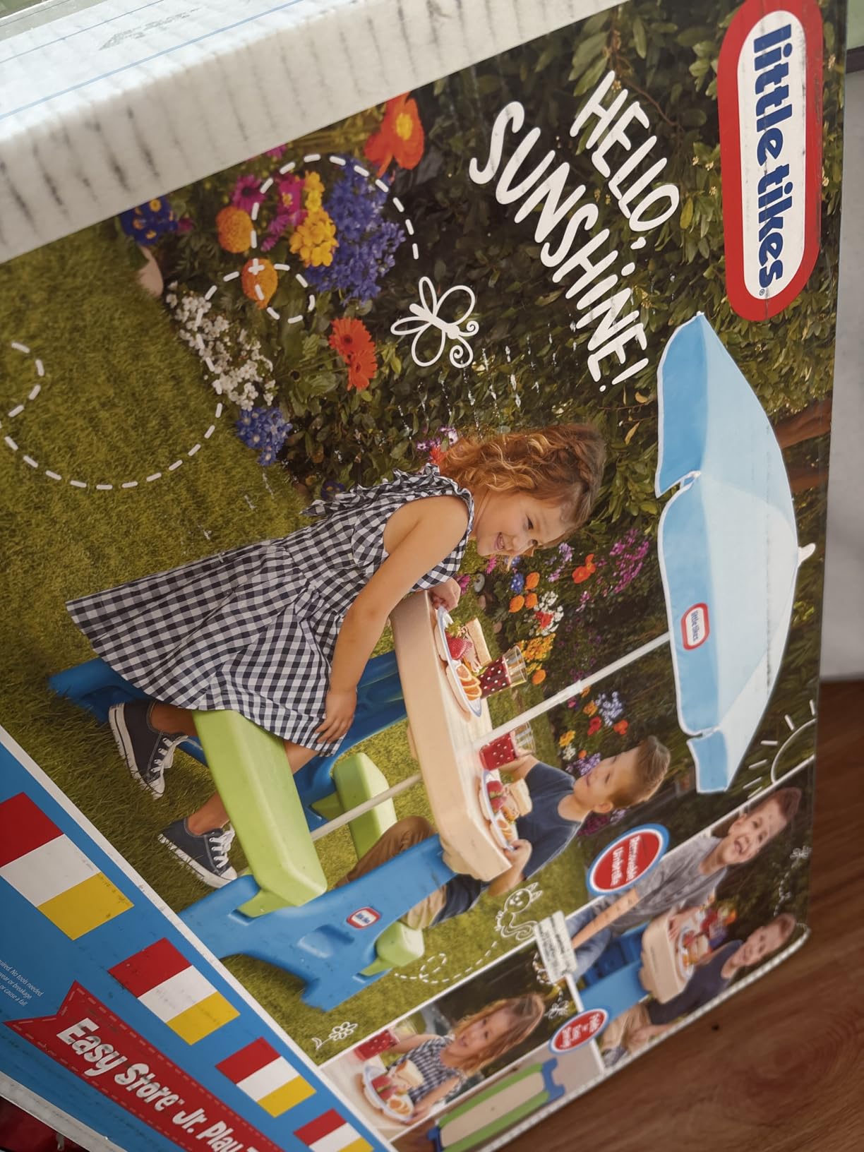 Little Tikes Easy Store Picnic Table with Umbrella, Multi Color, 42.00''L x 38.00''W x 19.75''H customer photo 1