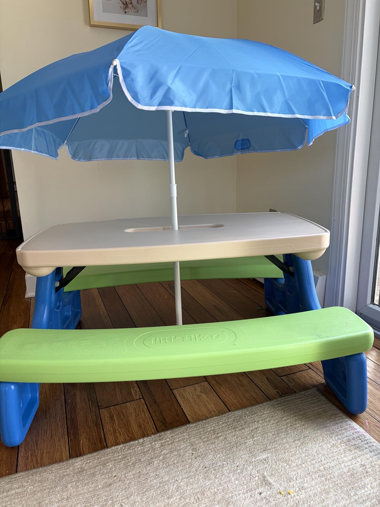 Little Tikes Easy Store Picnic Table with Umbrella, Multi Color, 42.00''L x 38.00''W x 19.75''H customer photo 2