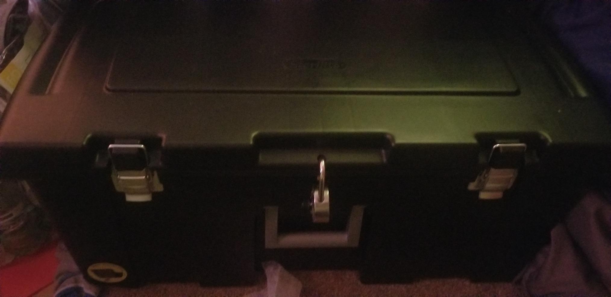 Sterilite Wheeled Footlocker, Lockable Plastic Utility Storage Container, Black customer photo 2