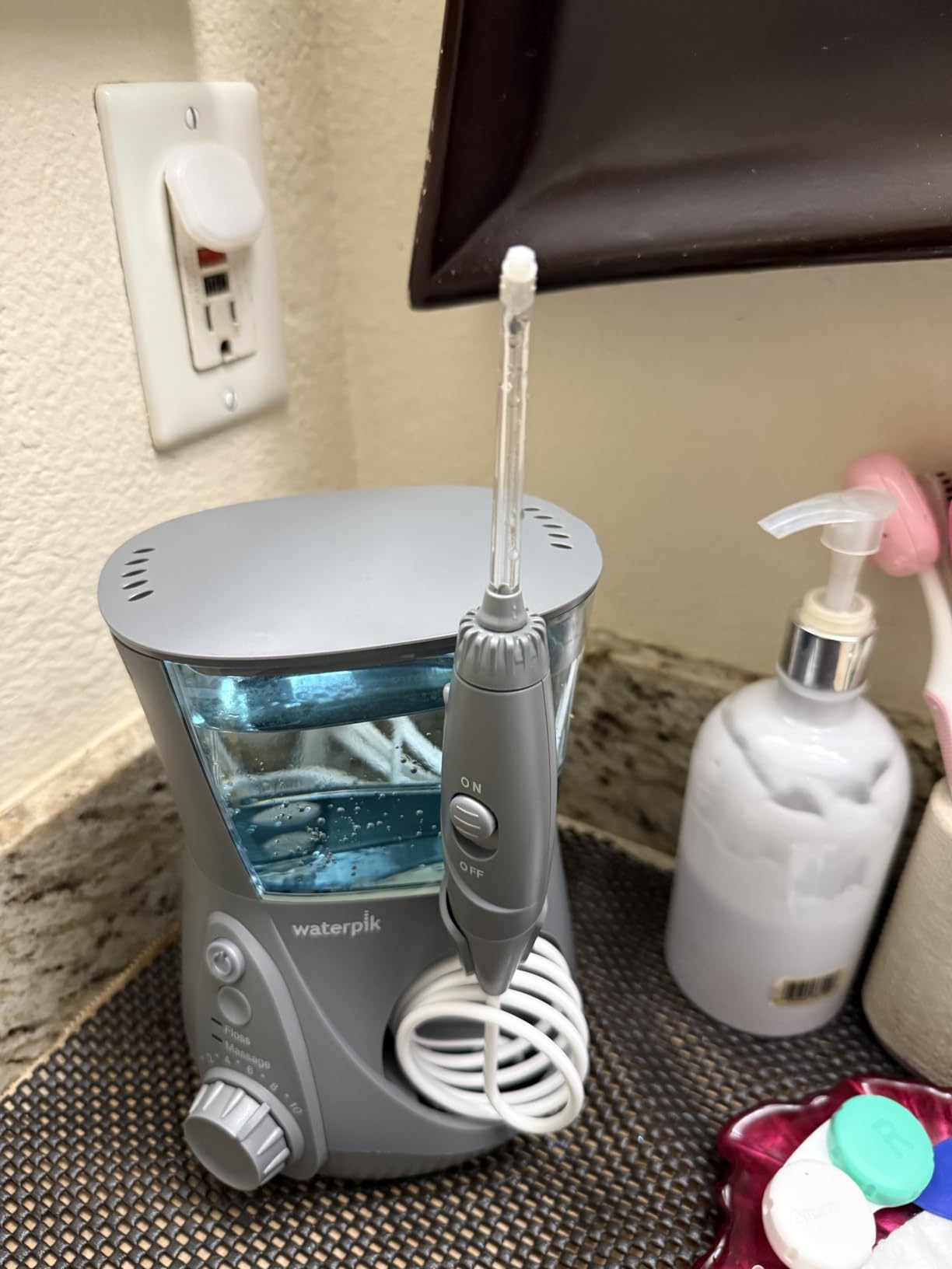 Waterpik Aquarius Countertop Water Flosser with 10 Settings, 7 Tips, White | ADA Accepted WP-660 customer photo 2