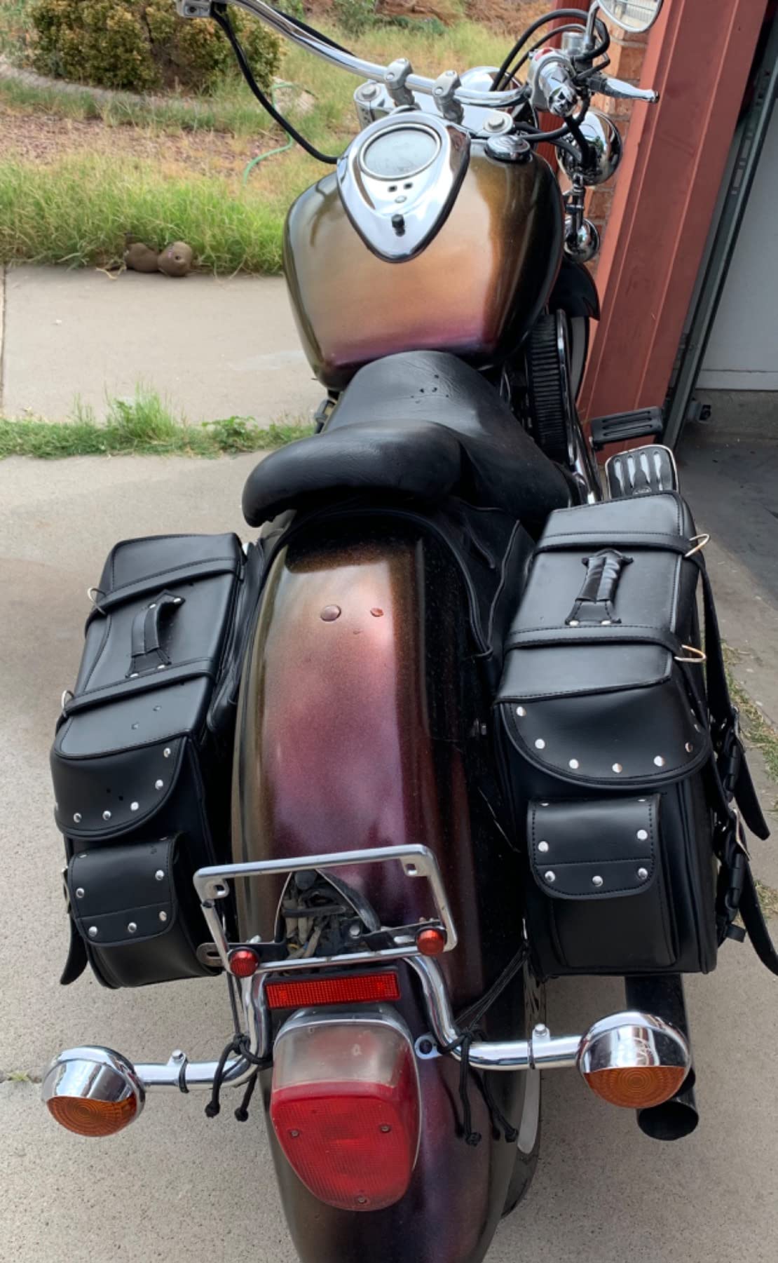 Milwaukee Leather SH574ZB Black Large Zip-Off PVC Throw Over Riveted Saddle Bag customer photo 2