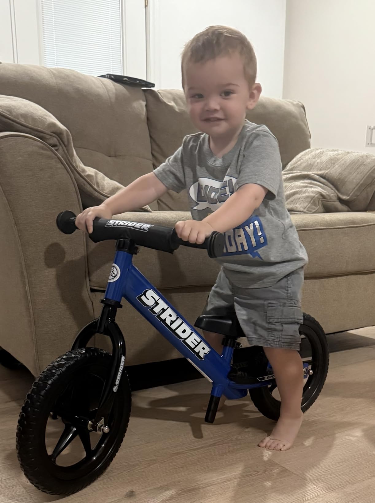 Strider 12 Sport Bike, Blue - No Pedal Balance Bicycle for Kids 1 to 4 Years - Includes Safety Pad, Padded Seat, Mini Grips, Flat-Free Tires - Easy Assembly, Tool-Free Adjustments customer photo 2