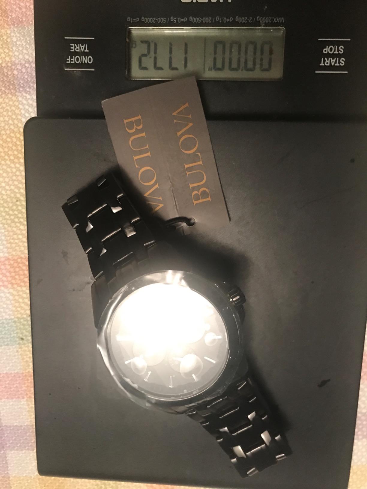Bulova Men's Classic Dress 6-Hand Multi-Function Day/Date Quartz Watch, Black Patterned Dial, 43mm customer photo 2