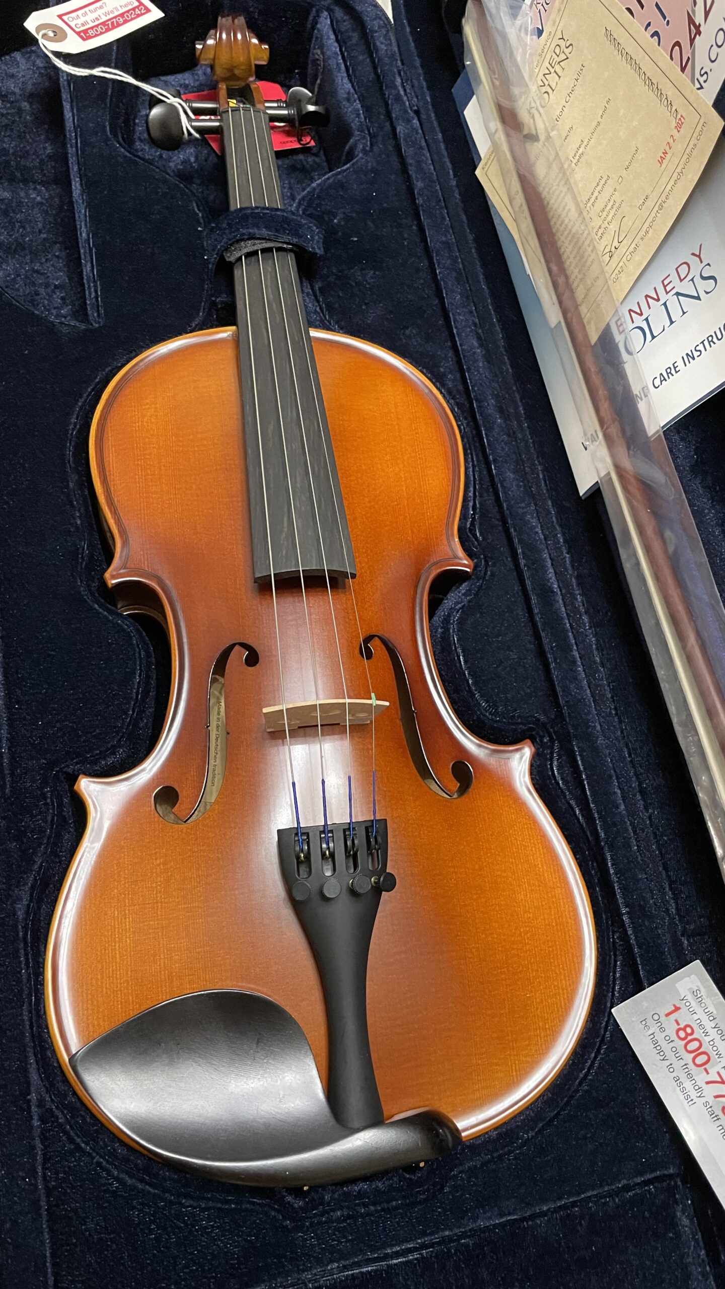 Ricard Bunnel G2 Violin Outfit 4/4 Size - Carrying Case and Accessories Included - Solid Maple Wood and Ebony Fittings By Kennedy Violins customer photo 2