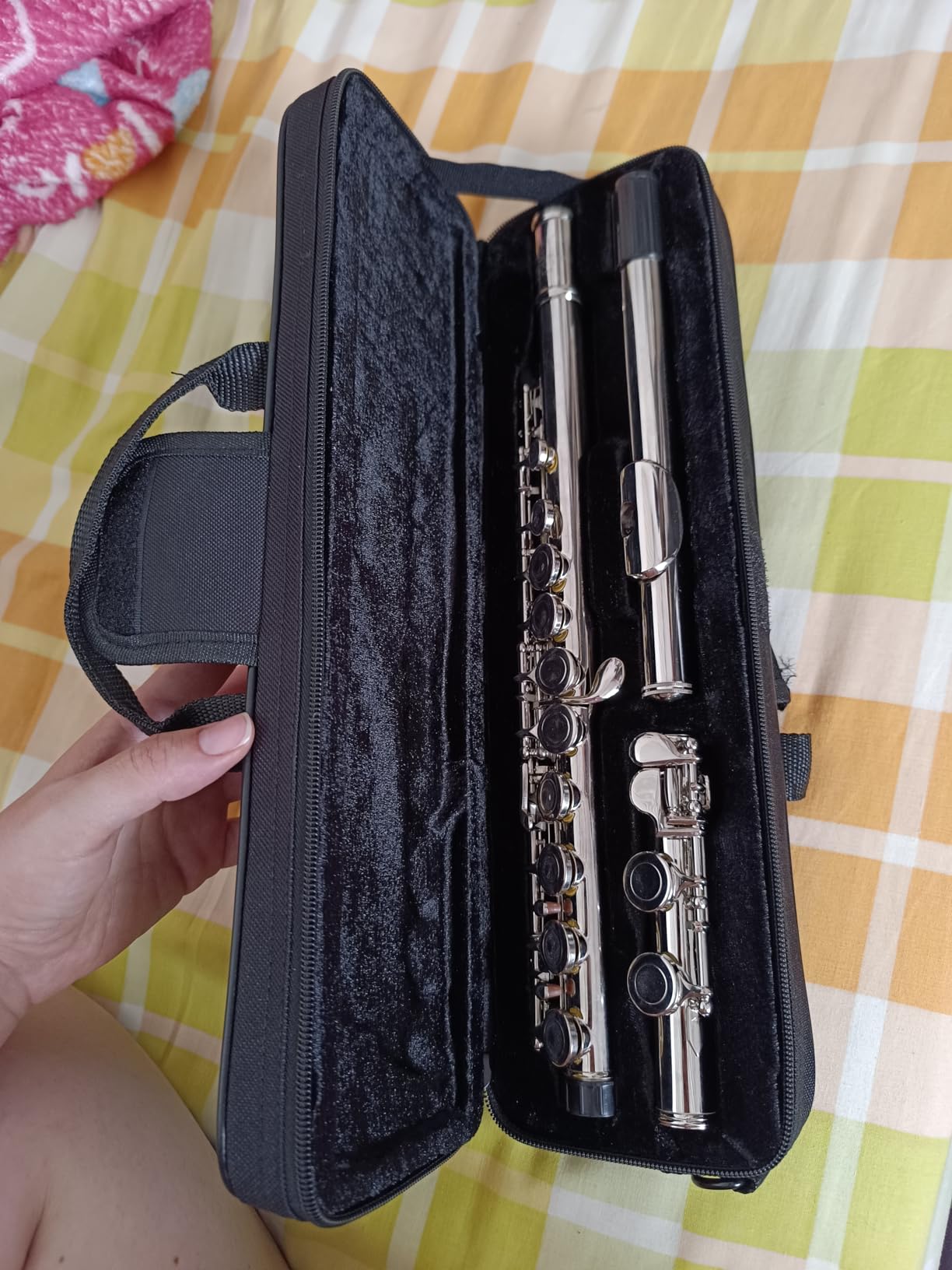 Glory Closed Hole C Flute With Case, Tuning Rod,Joint Grease and Cloth, Gloves, Nickel Siver customer photo 2