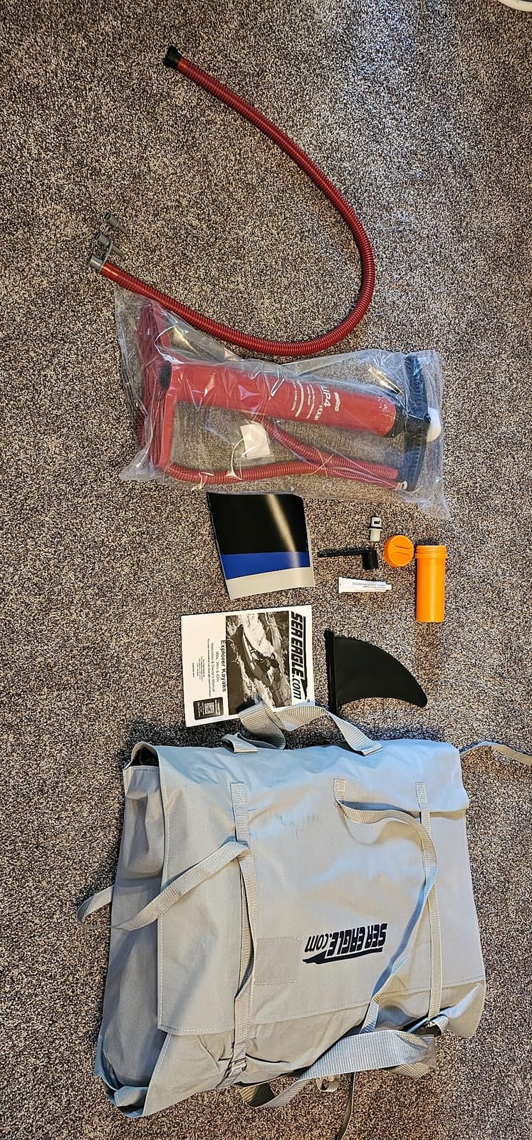 Sea Eagle 300X Explorer Touring, Camping, Fishing Whitewater Inflatable Kayak, Solo, Self-Bailing, Drop Stitch Floor-Paddle, Seat, Pump, Skeg, Bag customer photo 1