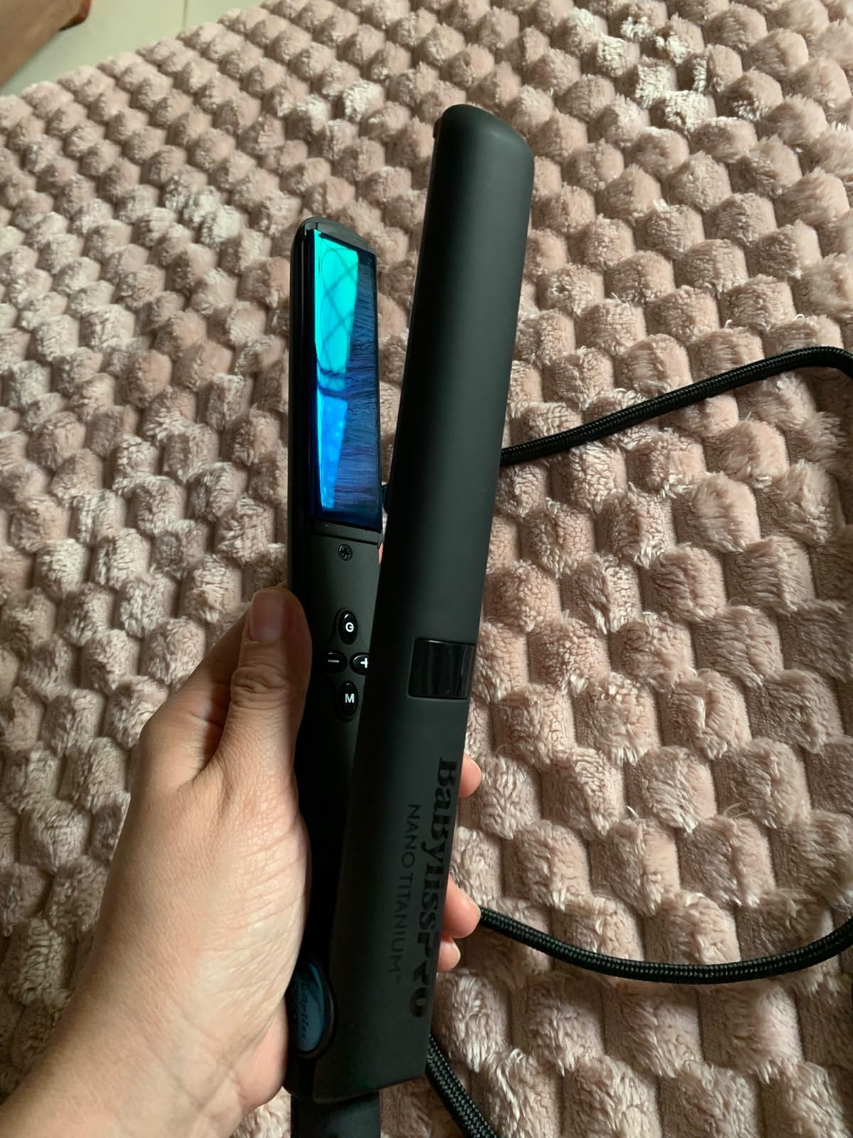 BaBylissPRO Nano Titanium Flat Iron Hair Straightener, Digital Flat Iron for Pro Salon Results, Styling Tool for All Hair Types customer photo 1