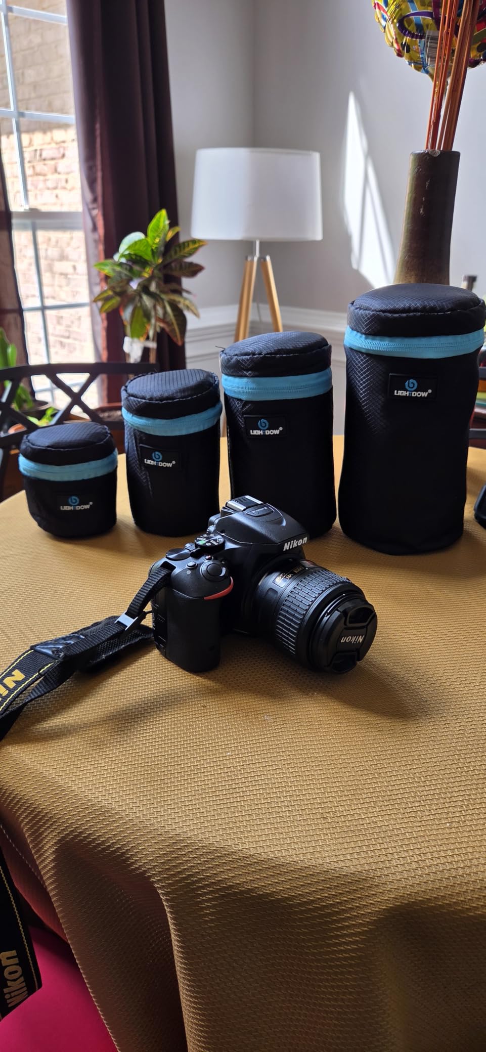 Lightdow 4pcs Pack Lens Pouch 5mm Thick Soft Neoprene DSLR Lens Bag customer photo 1