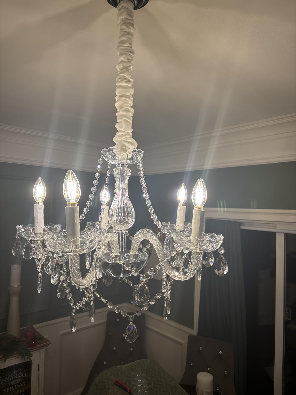 Saint Mossi Modern Contemporary Elegant K9 Crystal Glass Chandelier Pendant Ceiling Lighting Fixture - 5 Lights customer photo 1