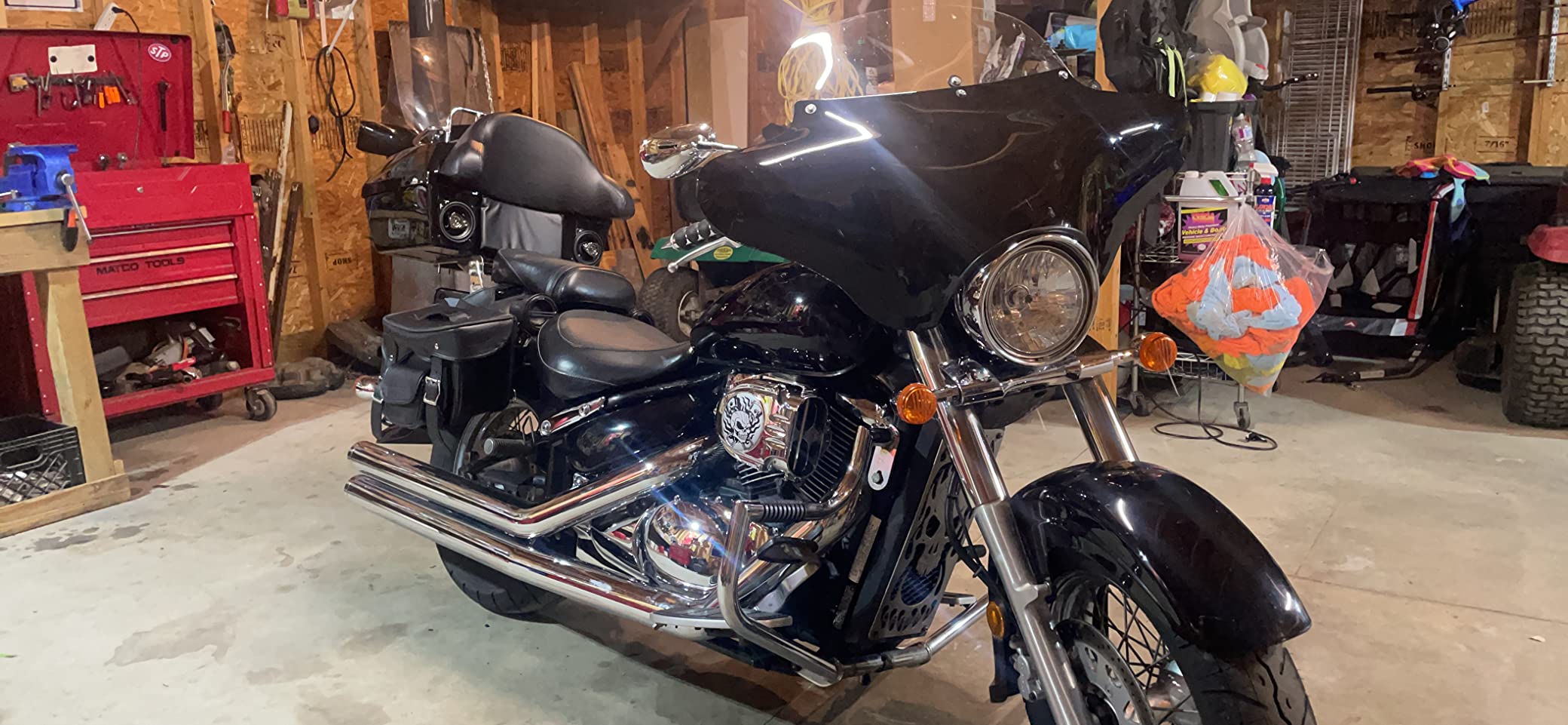 Milwaukee Leather SH66602 Zip-Off Double Pocket PVC Throw Over Motorcycle Saddlebags - One Size customer photo 1