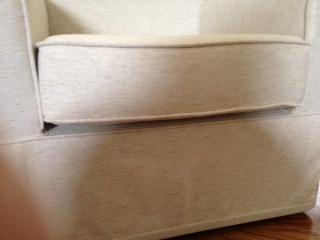 Delta Children Upholstered Glider Swivel Rocker Chair, Sand customer photo 2