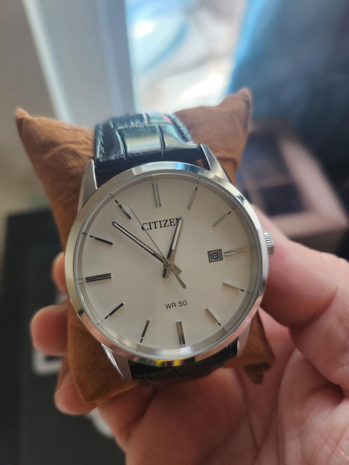 Citizen Quartz Mens Watch, Stainless Steel with Leather Strap, Casual customer photo 1