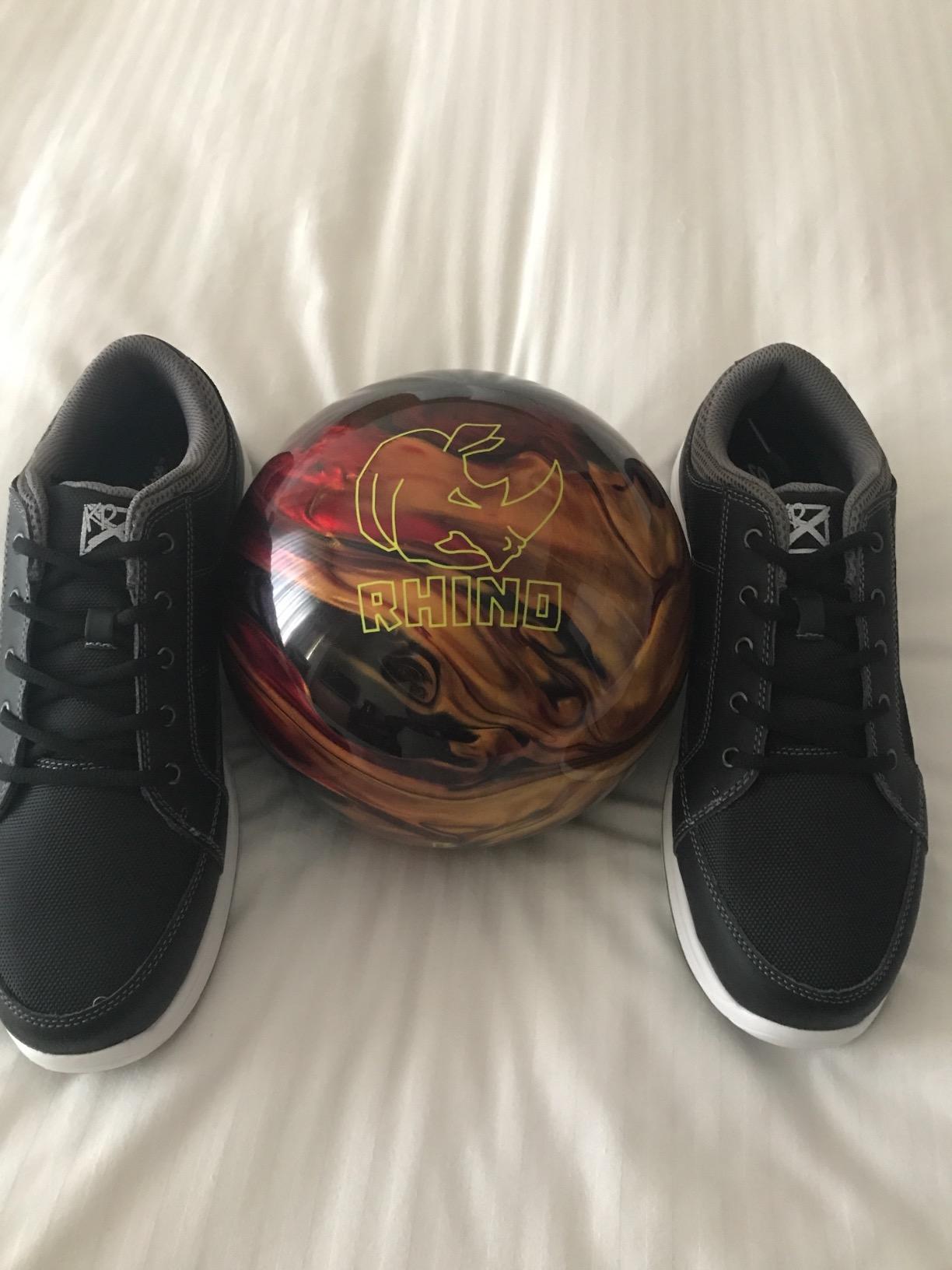Brunswick Rhino Bowling Ball, Red/Black/Gold, 14 lb customer photo 1