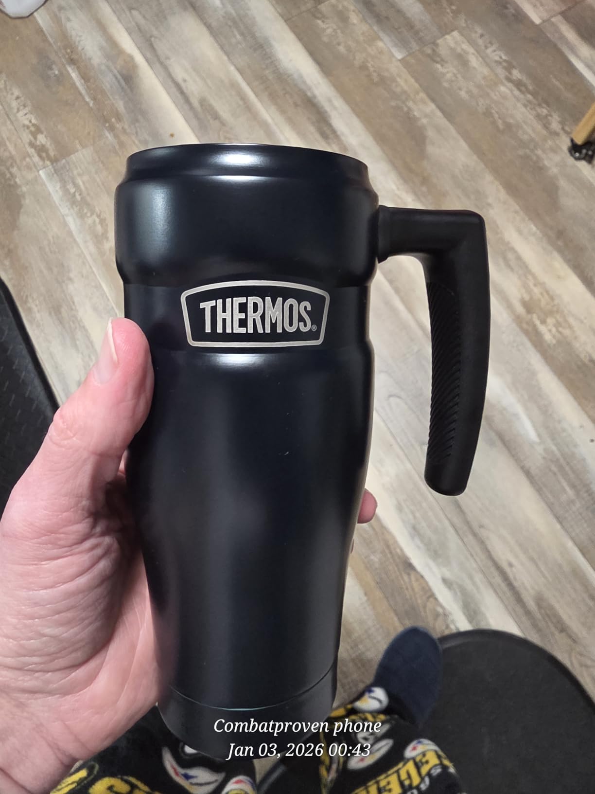 THERMOS Stainless King Travel Mug with Handle, 16oz, Matte Steel | Vacuum-Insulated Travel Mug with Handle for Hot & Cold Drinks, Stainless Steel Coffee Mug with Lid for Commuting customer photo 1