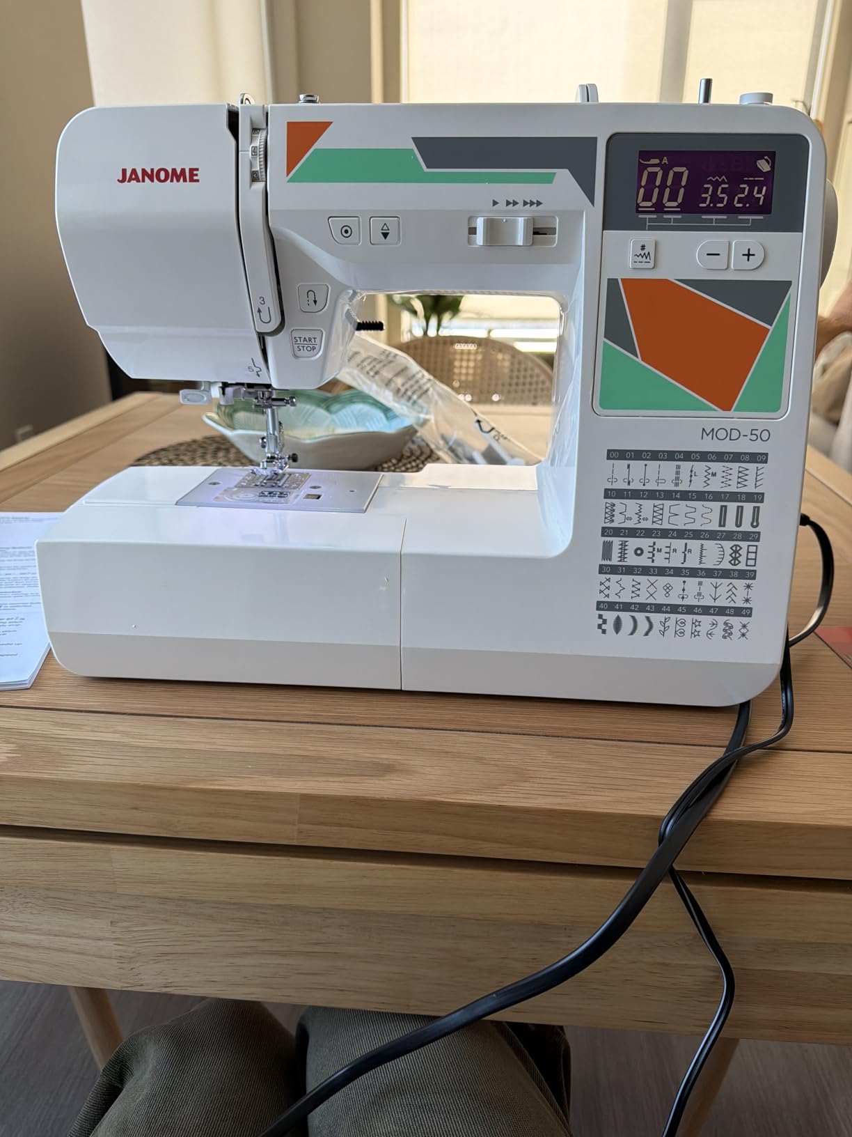 Janome MOD-50 Computerized Sewing Machine with 50 Built-In Stitches, 3 One-Step Buttonholes, Drop Feed and Accessories customer photo 1