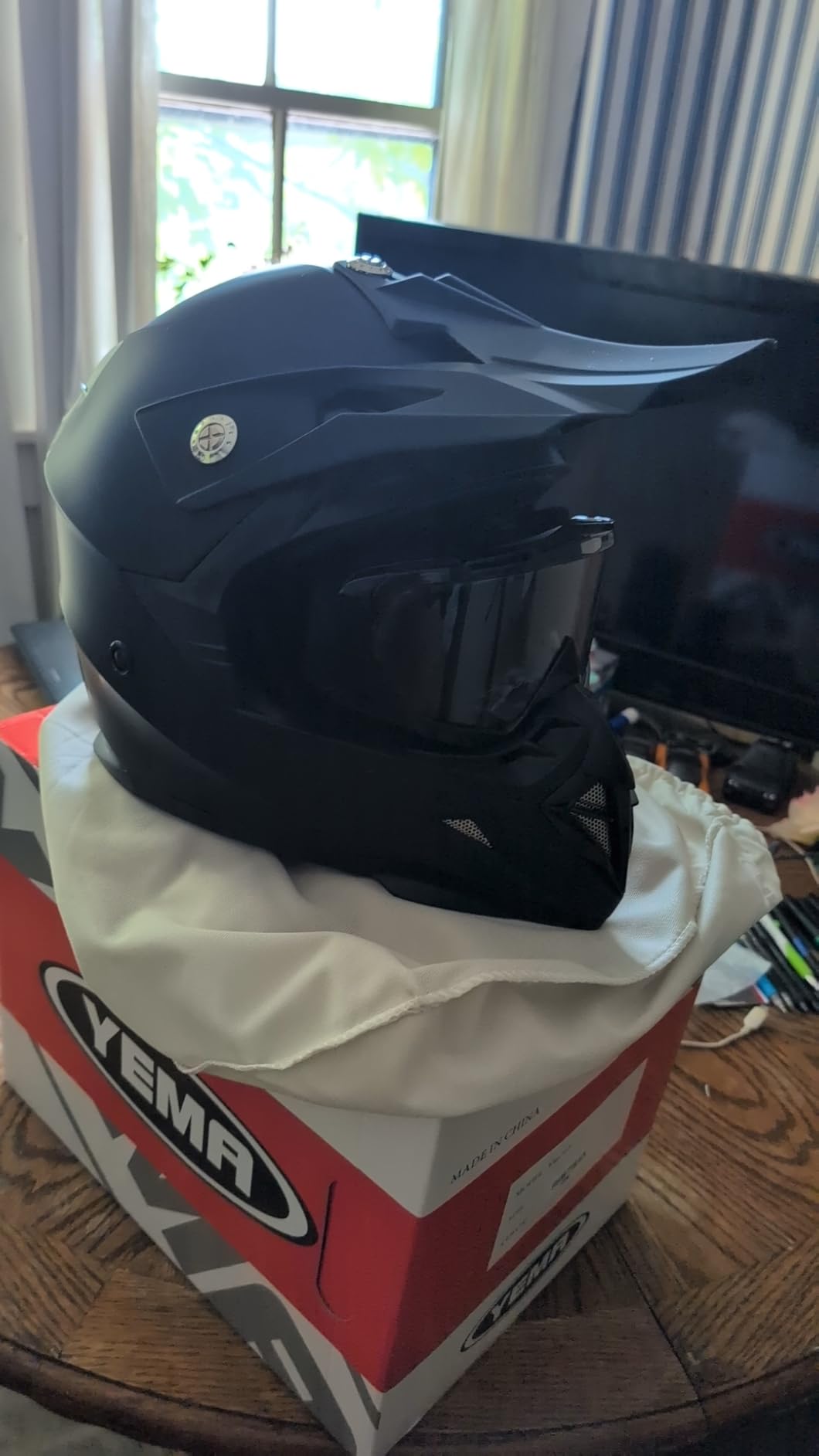 YEMA Adults Dirt Bike Helmets, Ventilated Motocross ATV Dirtbike Offroad BMX MX Helmets, DOT Approved Motorcycle Helmets, YM-915 customer photo 1