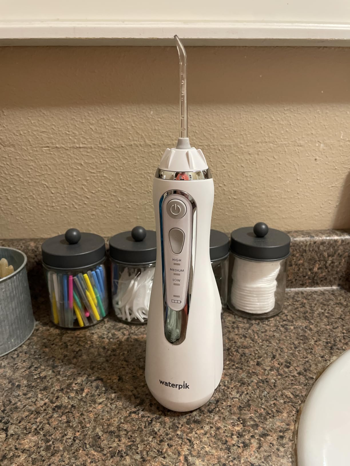 Waterpik Cordless Advanced Portable Water Flosser, Rechargeable, White | 3 Settings, 4 Tips, Travel Bag, for Gums, Teeth, Dental Braces, Implants, Shower Use ADA Accepted WP-580 customer photo 1