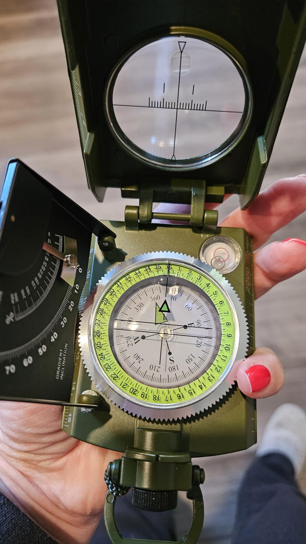 Proster Lensatic Sighting Compass IP65 Waterproof with Clinometer Bag | Waterproof Shockproof Built-in Clinometer Luminous Dial Arrow Metal Foldable Lid For Camping Hiking Hunting Geology customer photo 2