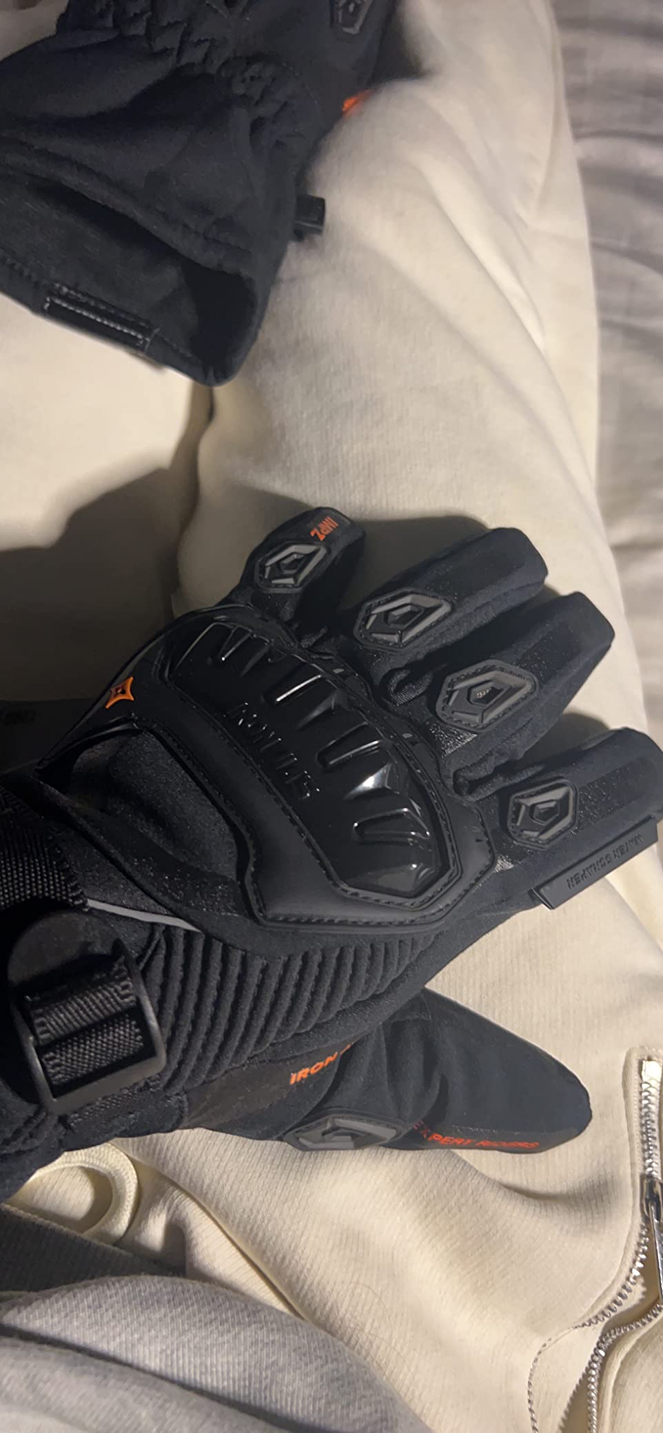 IRON JIA'S Winter Motorcycle Gloves with CE Level 1KP Protection | Plush Lining, 3M Insulation, Waterproof, Windproof, Touchscreen, Knuckle Protection, Shock-Absorbing Palm, Non-Slip Grip customer photo 2