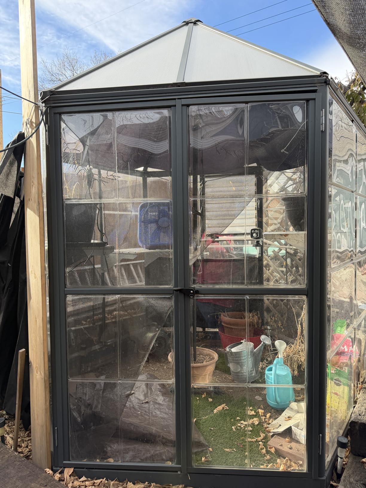 Palram - Canopia Oasis Hex 7' x 8' Polycarbonate Aluminum Greenhouse, Gray | Outdoor Backyard Home Garden Walk-In DIY Kit, Twin-Wall UV Protected, Heavy-Duty Aluminum Frame, Lockable Door, Roof Vent customer photo 1