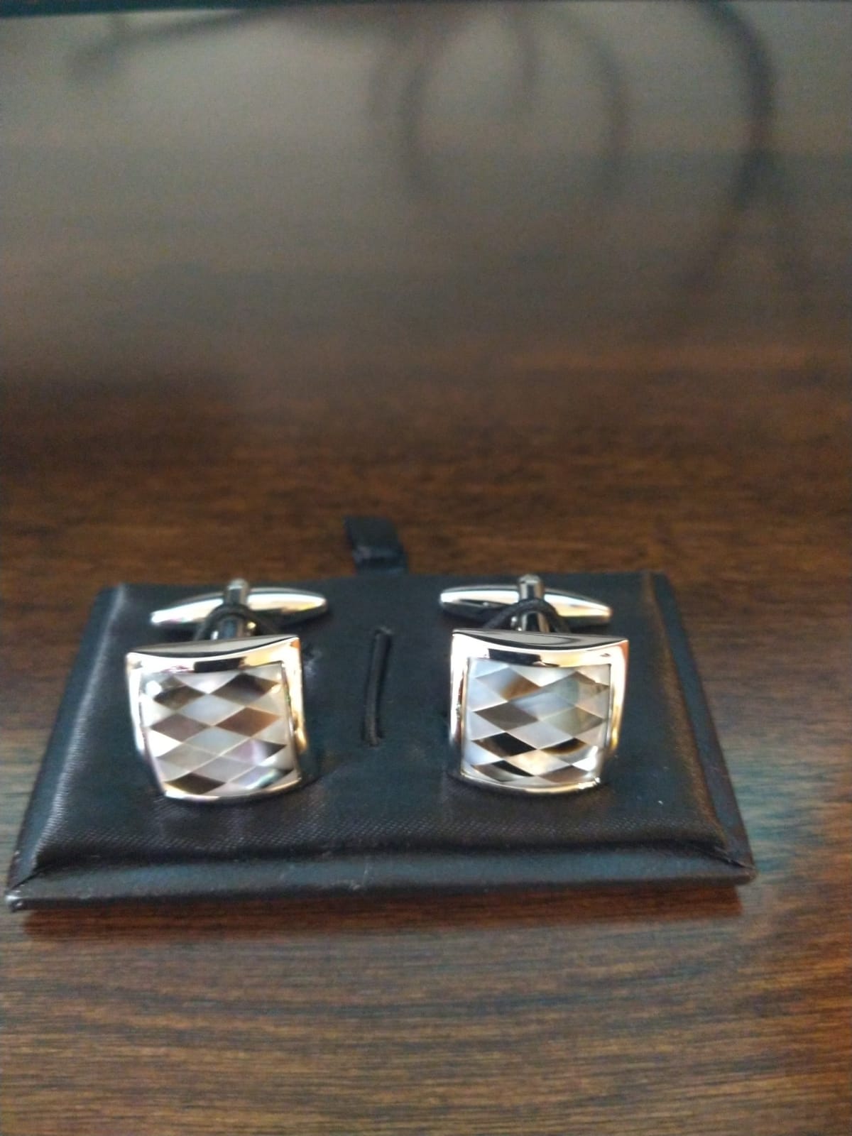 HAWSON Cufflinks for Men Gift Box Packing, Handmade Classic Mother of Pearl Silver Cuff Links for Men's French Shirt, Personalized Gifts Accessories for Men customer photo 1