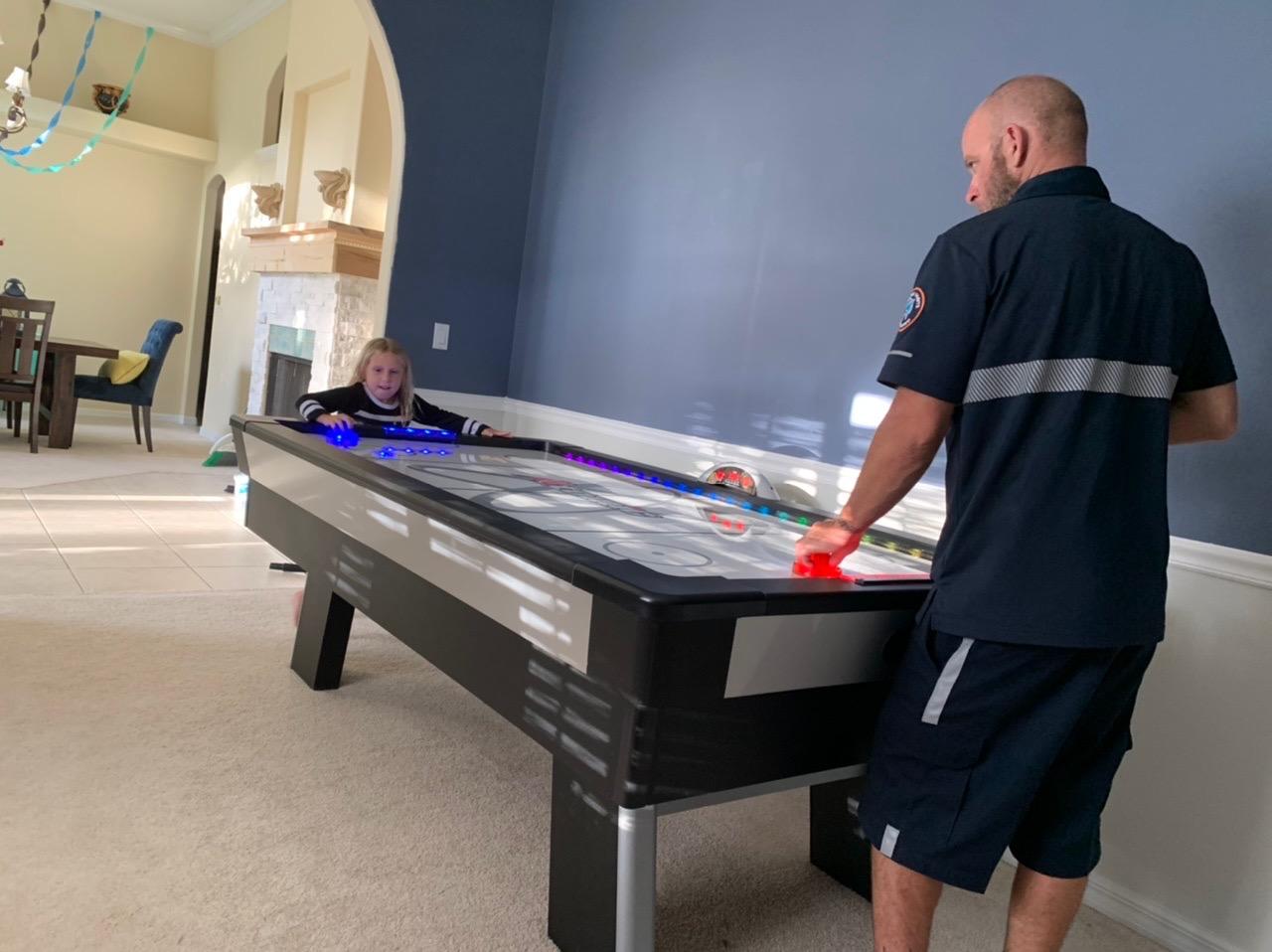 Atomic Top Shelf 7.5' Air Hockey Table - Arcade Style Table with 120V High-Power Motor, LED Lumen-X Lighting, High-Speed PVC Play Surface & LED Accessories customer photo 2