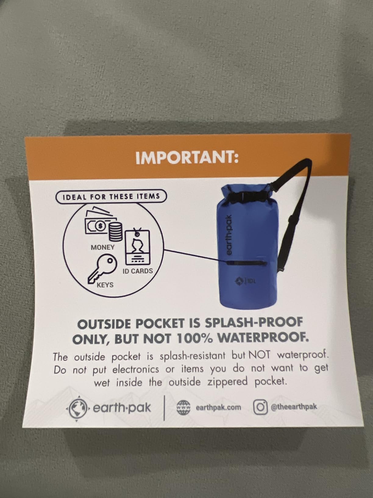 Earth Pak Waterproof Dry Bag with Zippered Pocket - Waterproof Dry Bag Backpack Keeps Gear Dry customer photo 2
