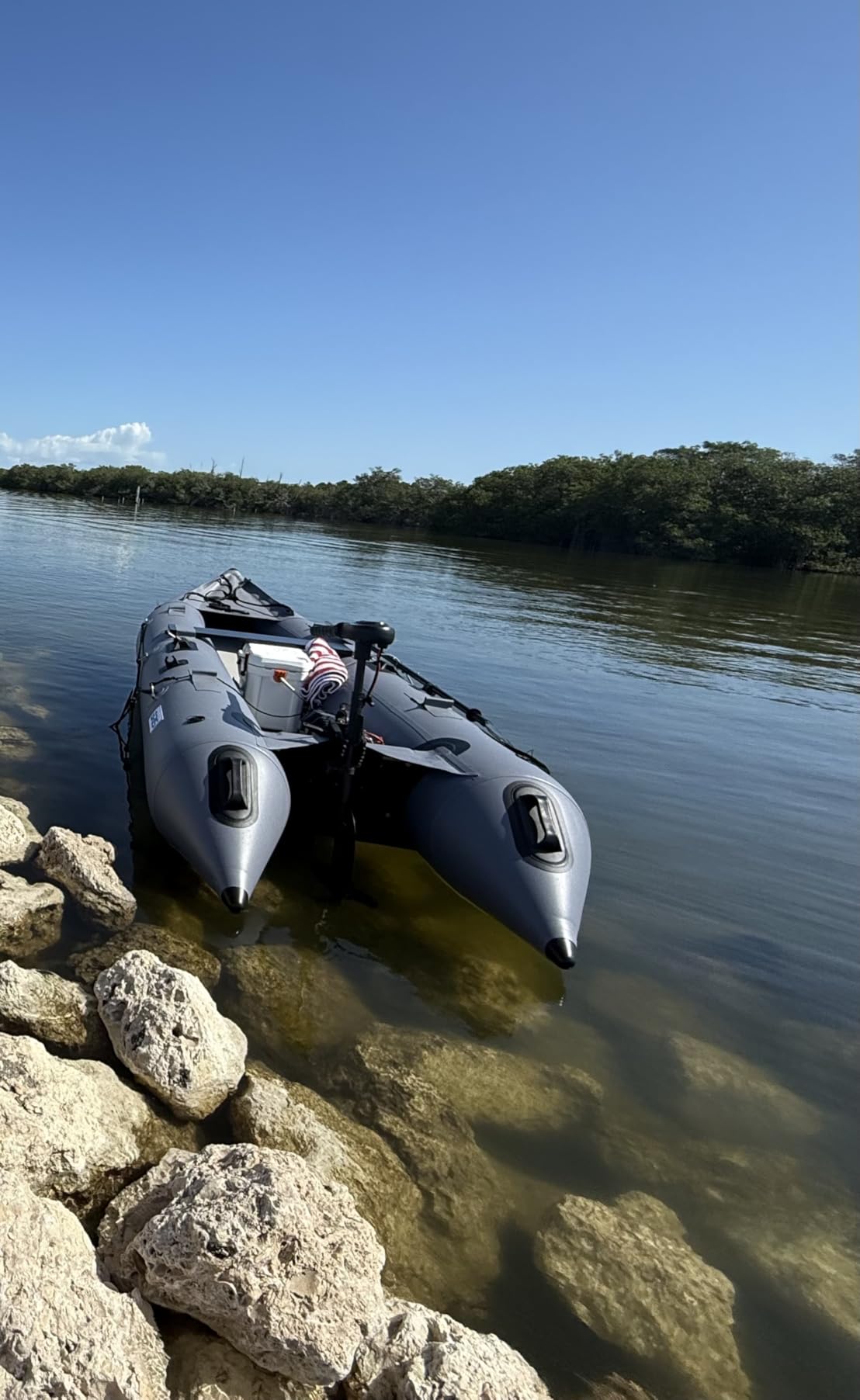 BRIS 14.1ft Inflatable Boat Inflatable Kayak 3 Person Kayak Canoe Fishing poonton Boat customer photo 2