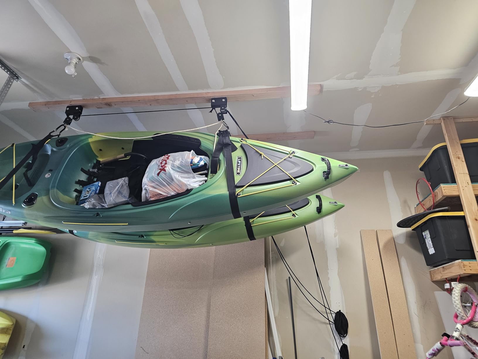 RAD Sportz Kayak Hoist 2-Pack Quality Garage Storage Canoe Lift with 125 lb Capacity Even Works as Ladder Lift Premium Quality Pulley System customer photo 2