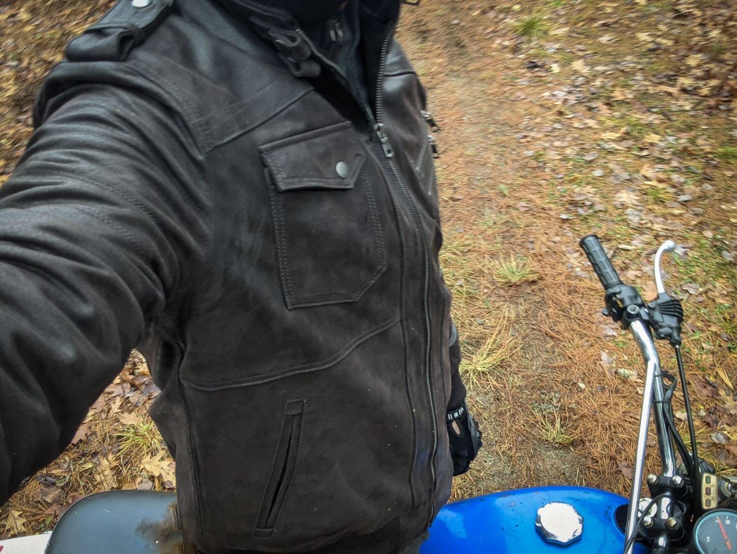 FLAVOR Men Brown Leather Motorcycle Jacket with Removable Hood customer photo 1