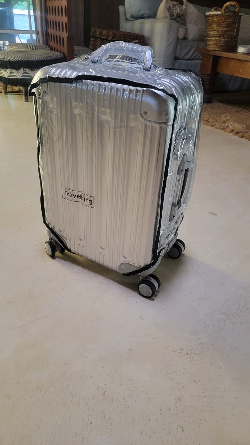 TRAVELKING All Aluminum Carry On Luggage with TSA Locks Fashion Cool Metal Hard Shell Spinner Suitcase (Silver, 20 Inch) customer photo 1