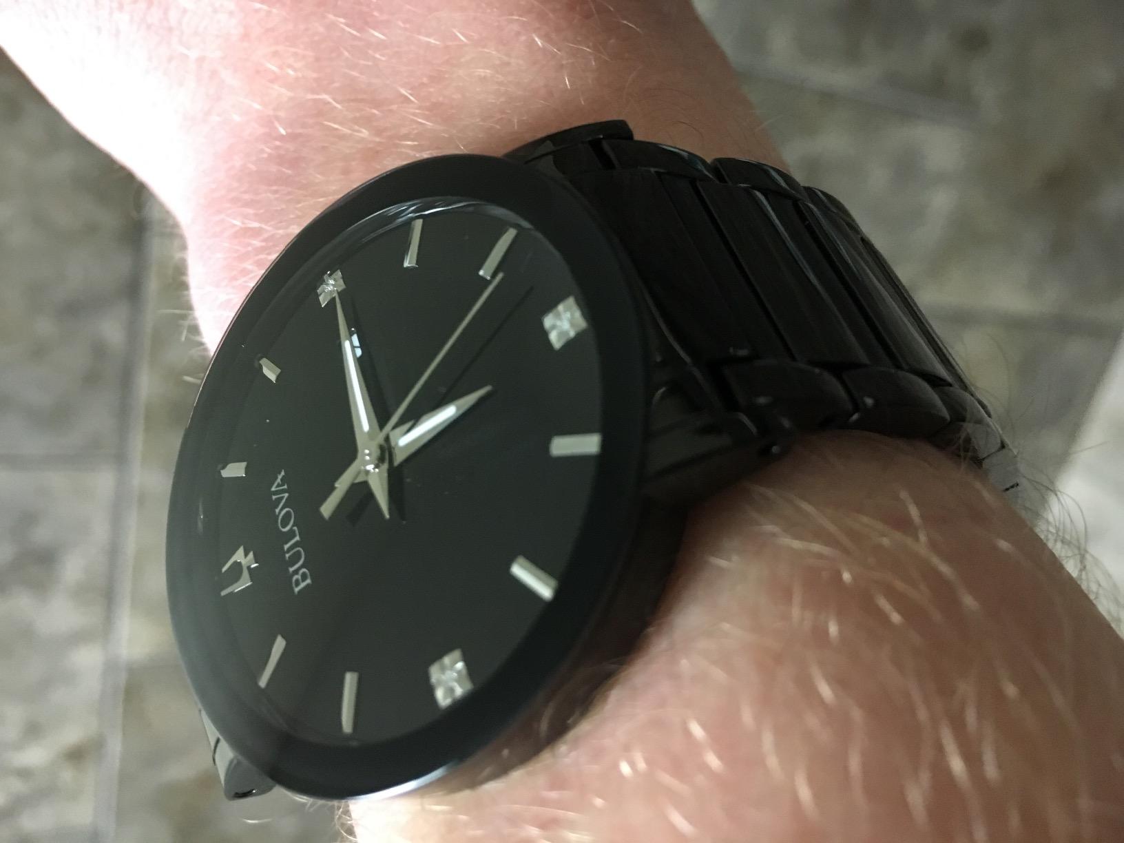 Men's 3-Hand Quartz Watch with Diamond Dial and Edge to Edge Crystal customer photo 2