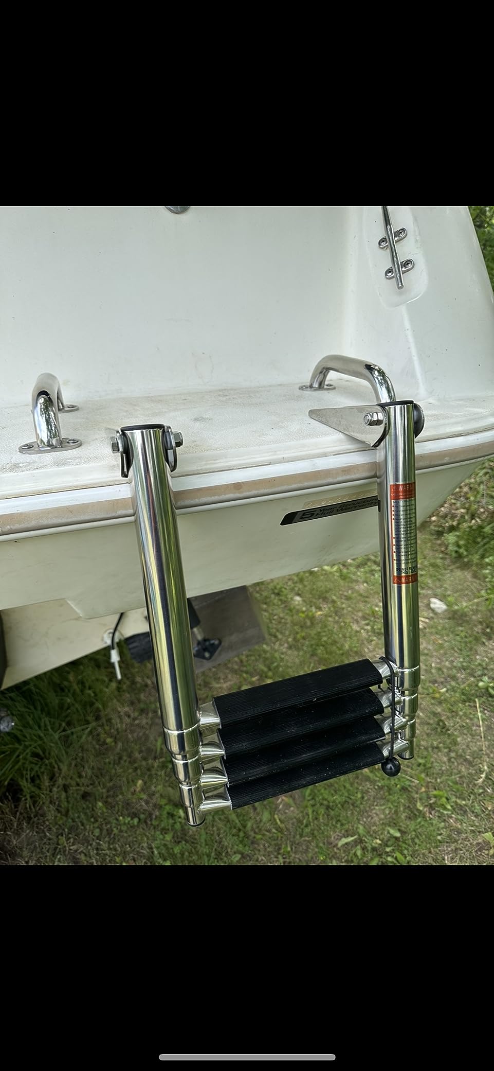 Heavy Duty Boat Telescopic 4 Step Ladder Stainless Steel Swim Platform Telescoping Ladder Extendable 4 Step for Boat Yacht customer photo 1
