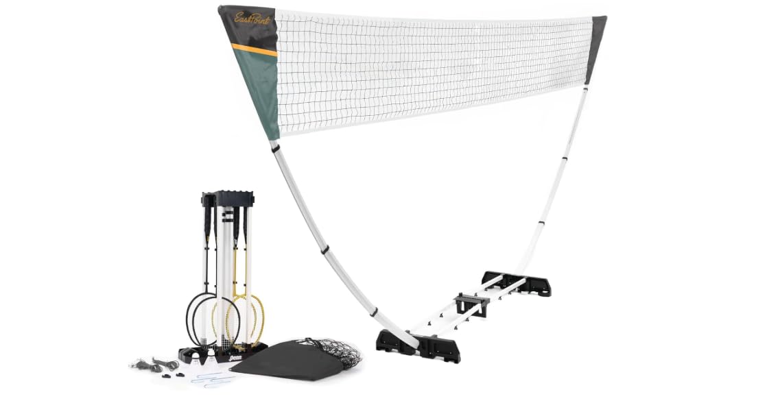 EastPoint Badminton Set, 4 Rackets, 2 Shuttlecocks, 15' Net, Outdoor Games | Portable, Self-Packing, Easy Setup & Take Down, Backyard Games, Kids Games, Camping Fun customer photo 1