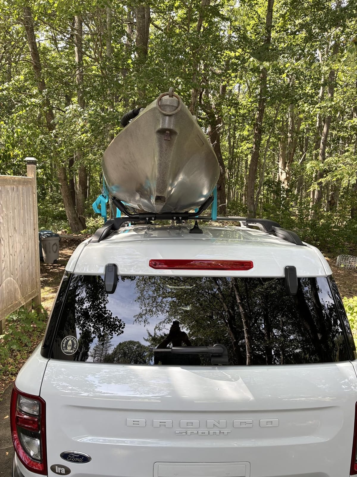 2 Pairs Heavy Duty Kayak Rack-Includes 4 Pcs Ratchet Tie-Mount on Car Roof Top Crossbar-Easy to Carry Kayak Canoe Boat Surf Ski (J-Bar Rack) customer photo 2