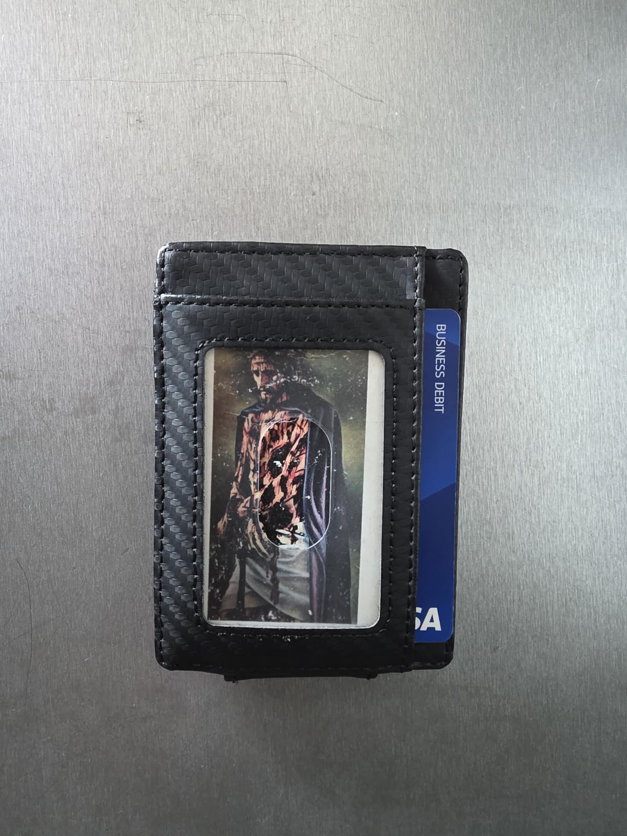 Toughergun Slim Wallet for Men RFID Blocking Money Clip, Minimalist Front Pocket Credit Card Holder, Magnetic Thin Mens Wallets with ID Window customer photo 2