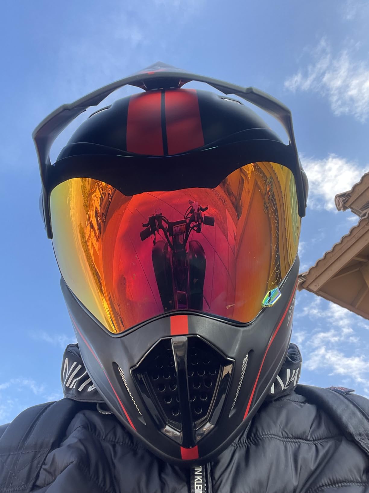 Dirt Bike Helmets ATV MX Motocross Four Wheeler Helmets for Adults Dual Sport Off Road Motorcycle Helmets for Men Women Full Face Helmet Dot Approved Color Red Shield customer photo 1
