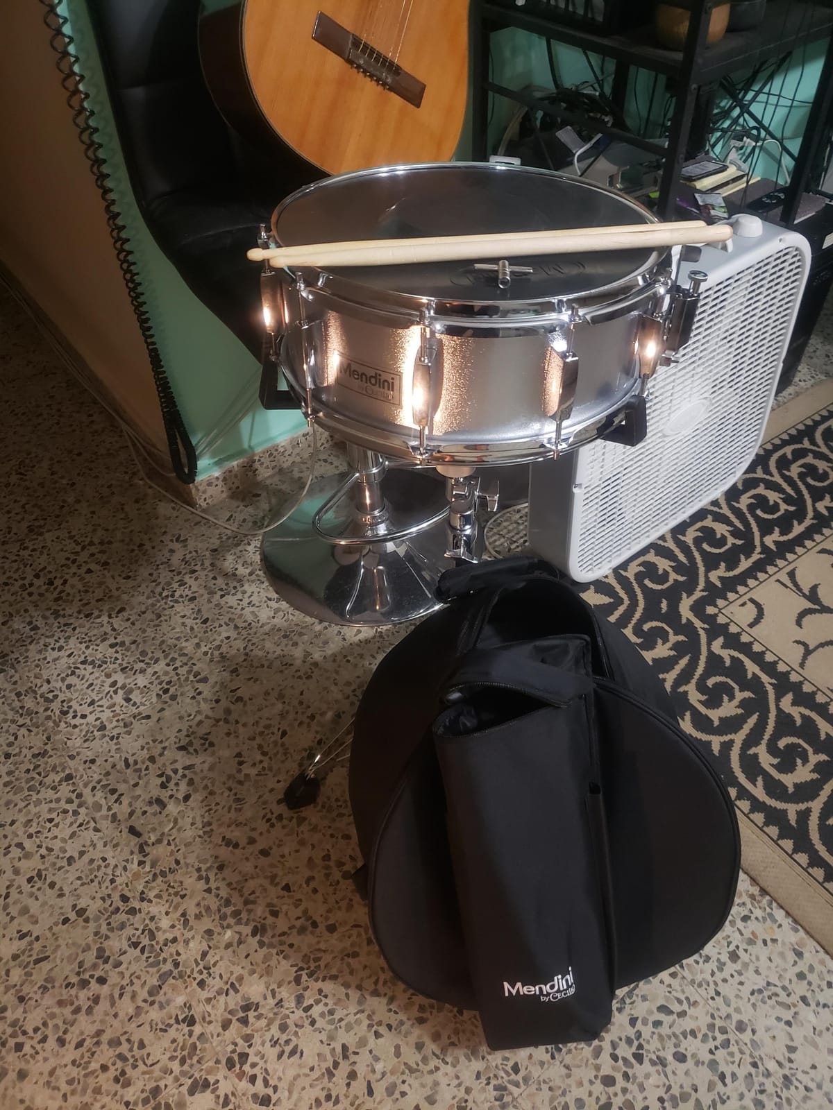 Mendini 14 x 5.5 inches Snare Drum Set, Marching School Band Student Beginner Practice Snare Drum With Gig Bag, Sticks, Stand and Practice Pad Kit (Black) customer photo 2