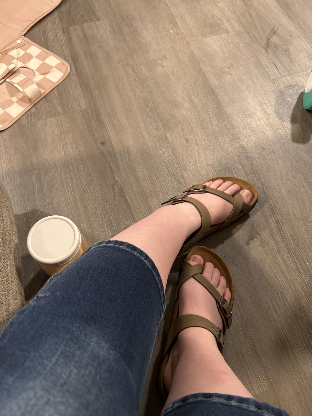 CUSHIONAIRE Luna Sandals for Women, Cork Footbed Womens Sandals for Summer Comfort with Adjustable Straps, Wide Width Available customer photo 1