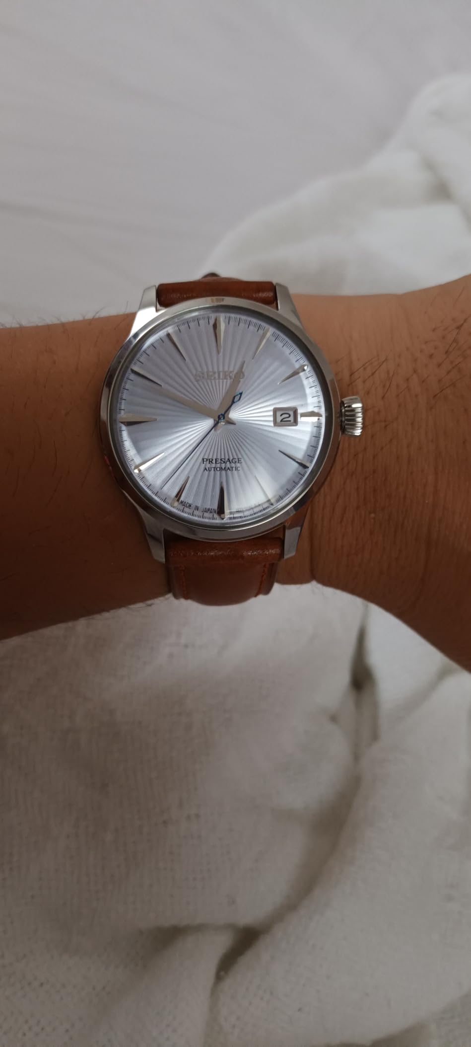 SEIKO Presage Cocktail Time Automatic Watch for Men | Patterned & Gradated Dial, Golden Numerals and Date Calendar, 50m Water-Resistant, 41-Hour Power Reserve customer photo 1