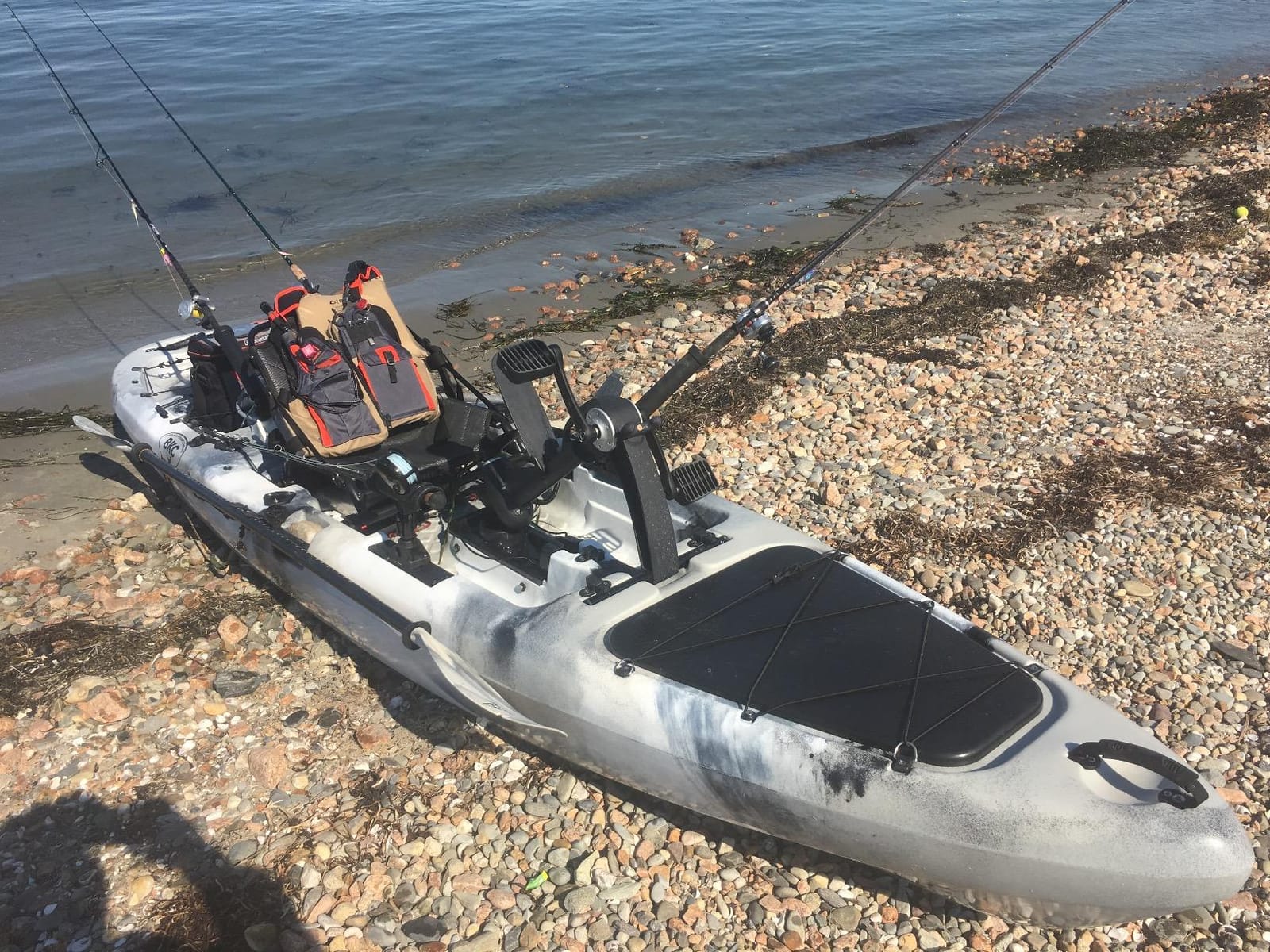 BKC Brooklyn 12.5 Pro Pedal Fishing Kayak, Propeller Drive | Hands-free propeller drive, rudder steering, 550 lb capacity, dry storage, rod holders, 12.5 ft sit-on-top hull customer photo 1