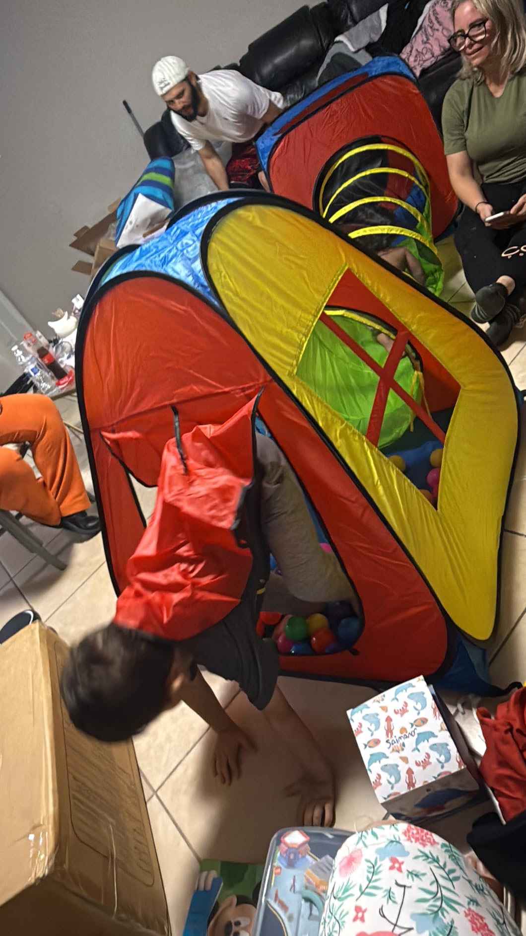 UTEX 3 in 1 Pop Up Play Tent with Tunnel, Indoor/Outdoor Playhouse | Baby Ball Pit, Tunnel Toys for Toddlers 1-3, Soft Neutral Style, Tear-resistant Fabric, 1 Year Old Boy Gifts customer photo 1